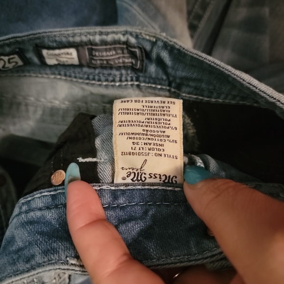 MISS ME Jeans Demin Size 25 Signature Boot Blue Jean Denim Bling 5 Pockets. - Picture 8 of 8